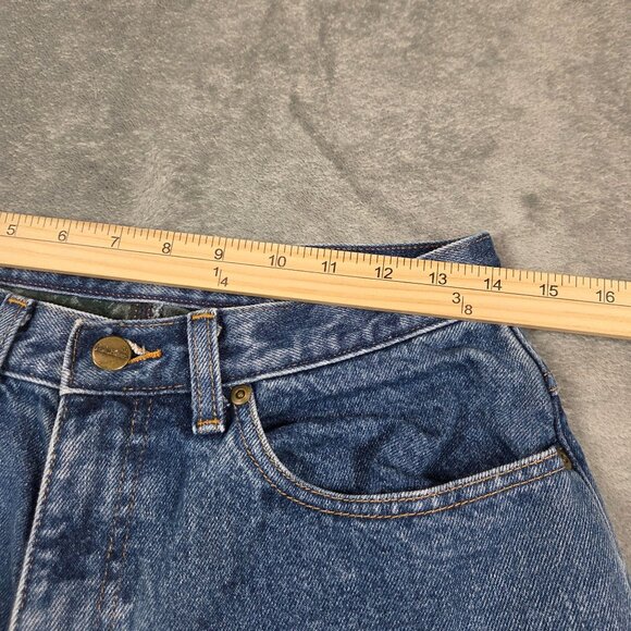 LL Bean Jeans Womens 10 Blue Flannel Lined Double L Relaxed Fit High Rise Denim - Picture 8 of 10